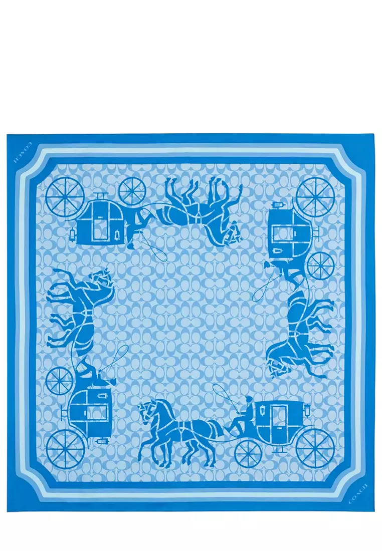 Buy Coach Coach Signature Horse And Carriage Silk Square Scarf in