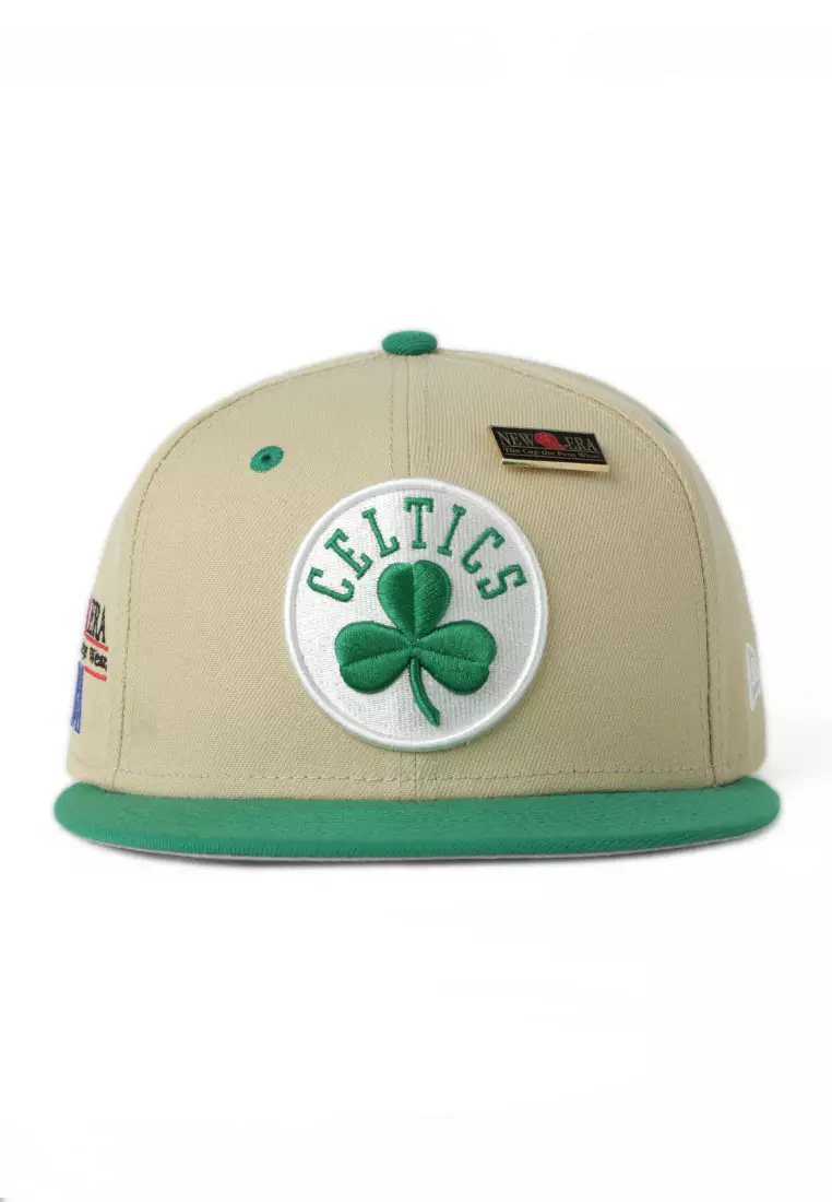 Lids Boston Celtics New Era Back Half 9FIFTY Fitted Hat - White/Kelly Green