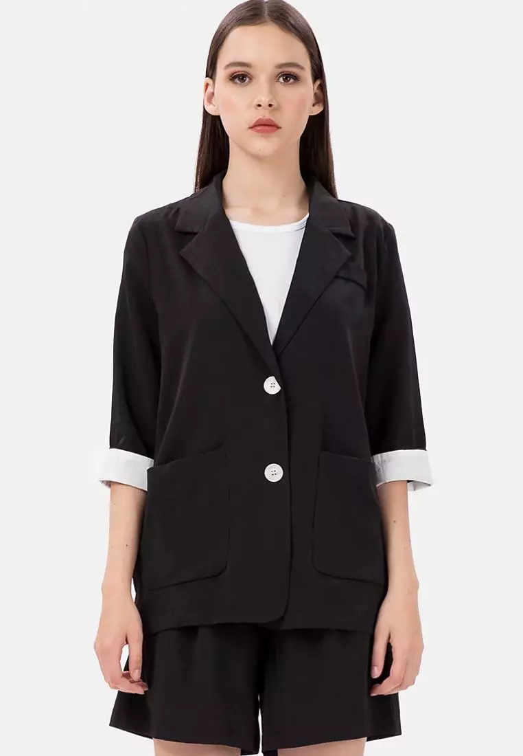 Outfit Blazer Clothing Stores Jual MKY Clothing Mid Sleeve Pocket