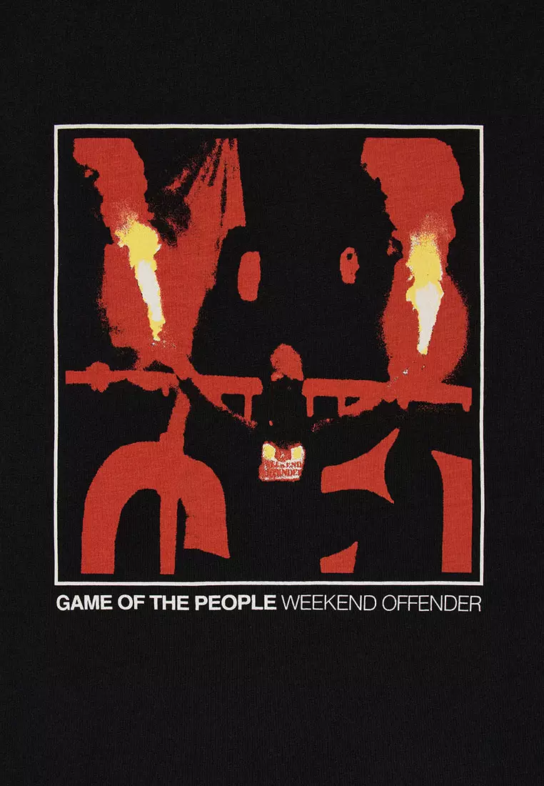 MENS BLACK THE PEOPLE GRAPHIC TEE