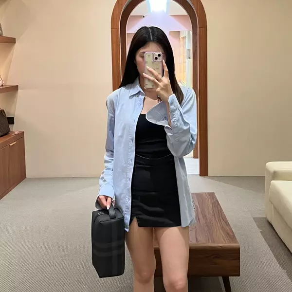 Tas BURBERRY CHECK NAVY SS24 WAIST BAG 100% ORIGINAL