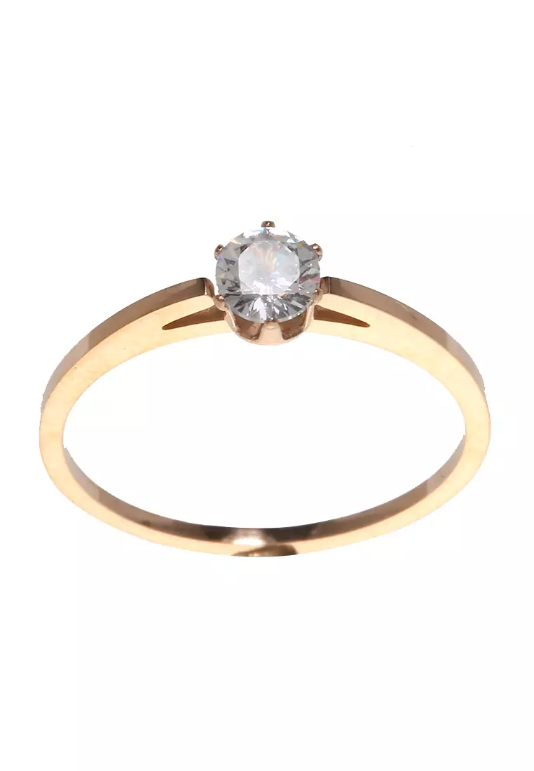 Cincin Diamond Aksesoris Wanita Fashion Ring Premium Quality - Rose Gold