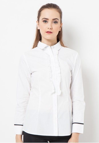 A&d MS 613 Shirt Long Sleeve With Pita - White