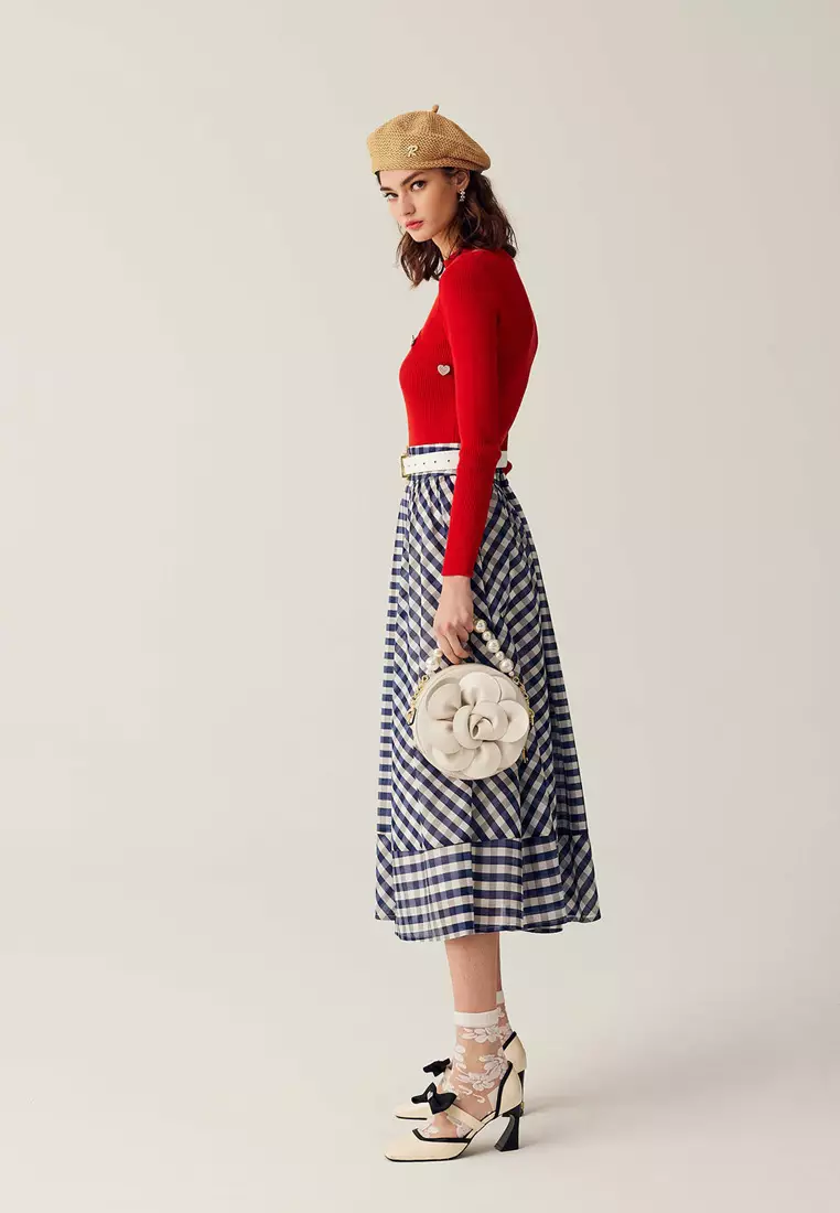 Long Sleeve Hollow Neckline Knit Top