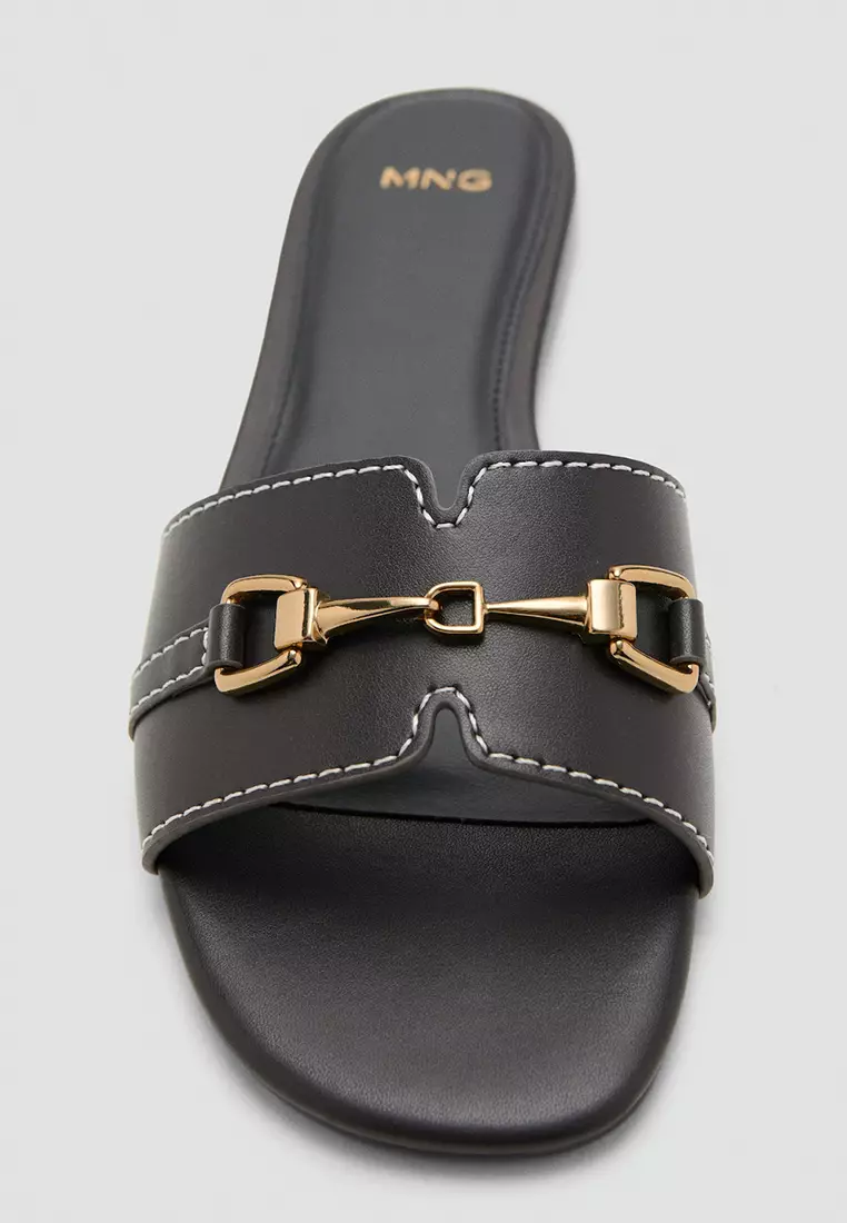 Metallic Detail Strap Sandals