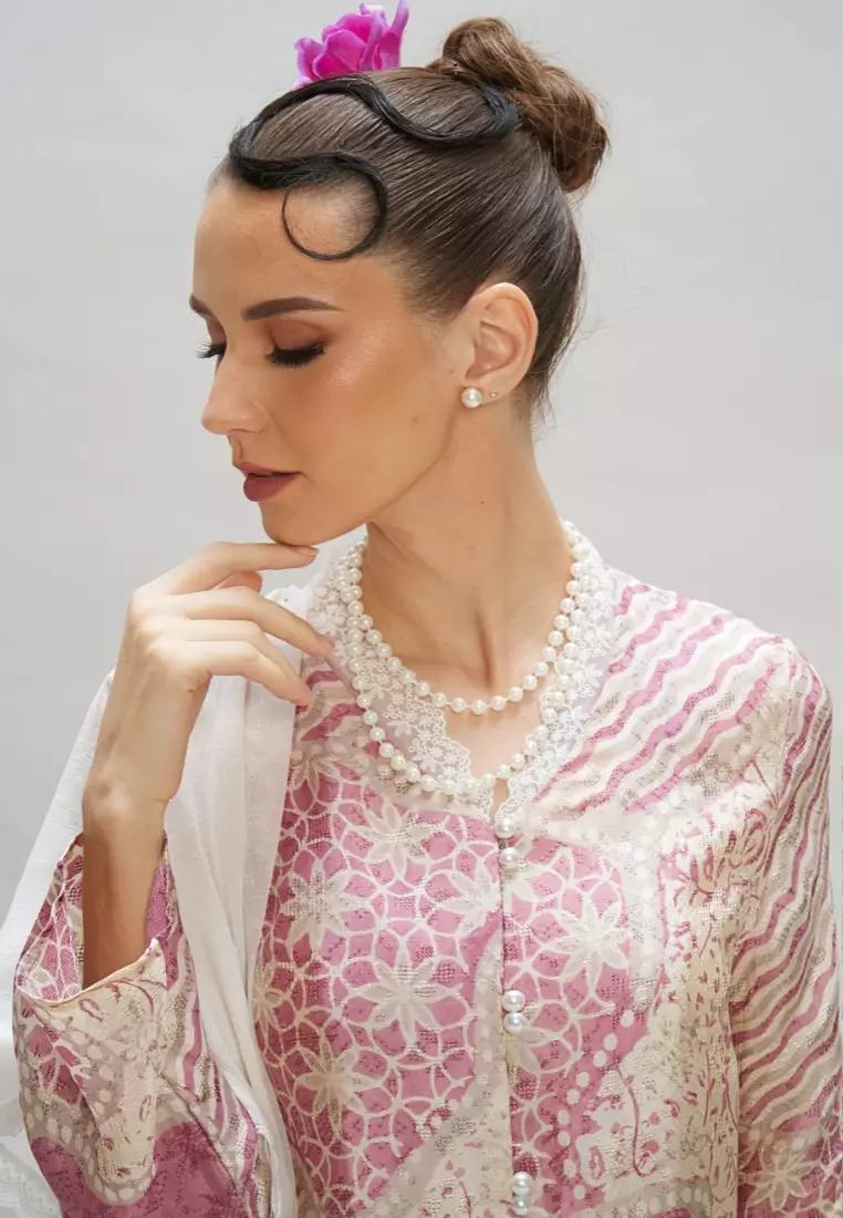 Premium Batik Kebaya & Satin Wrap Skirt Modern Baju Kurung