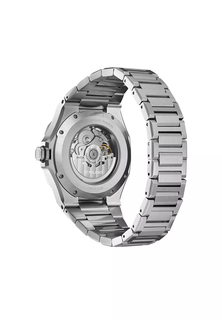 Silver Skeleton Bracelet Watch, 41.5 mm