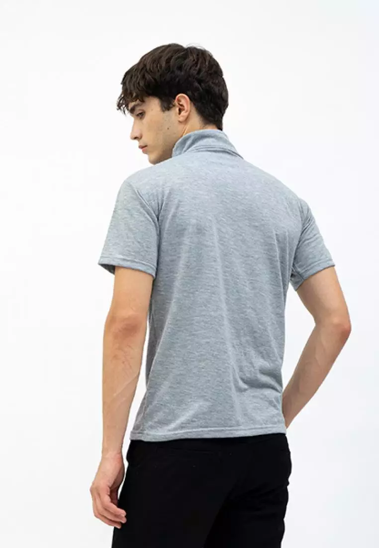 Turtle neck shirt kerah tinggi lengan pendek Abuabu kaos polos houseofcuff