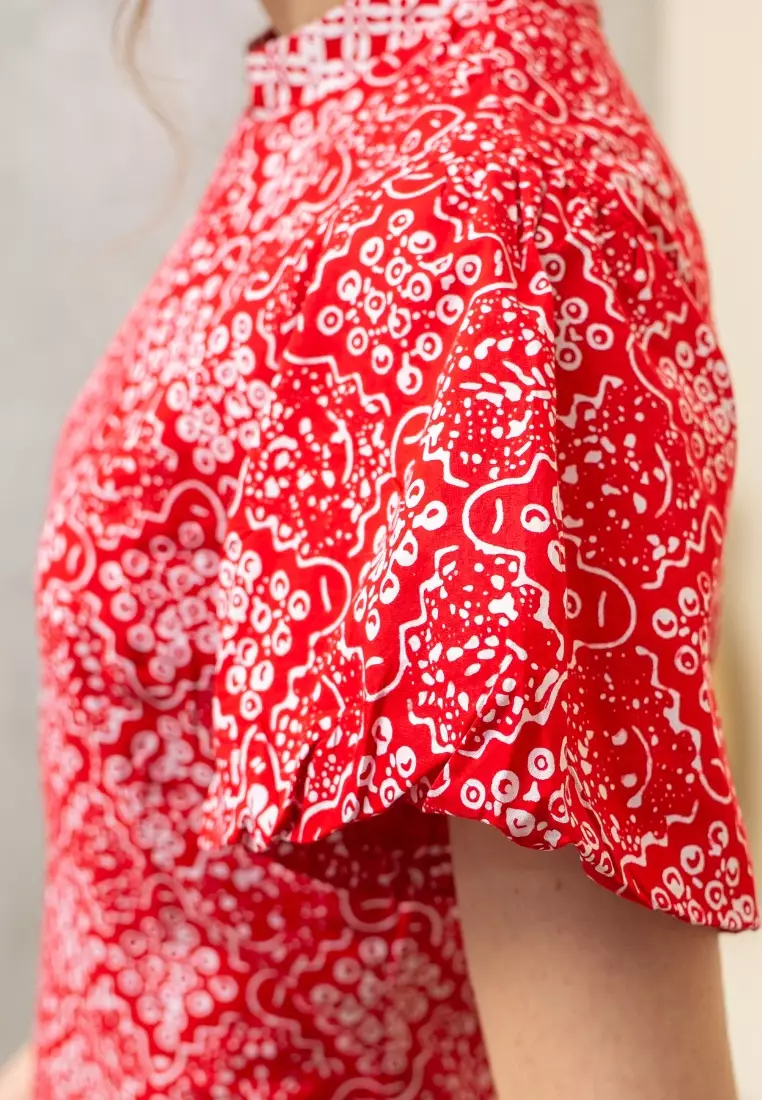 Nayara Dress Batik Naomi Merah
