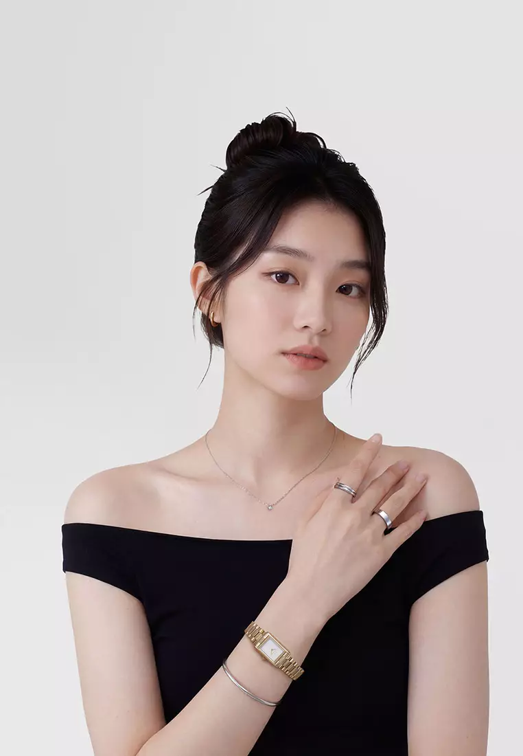 Classic Arch Cuff Silver 4mm - Unisex Bracelet for women and men stainless steel Bracelet DW Official Authentic Original