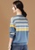 A-IN GIRLS blue Simple Striped Crew Neck Sweater 7DBD0AAD39481EGS_2