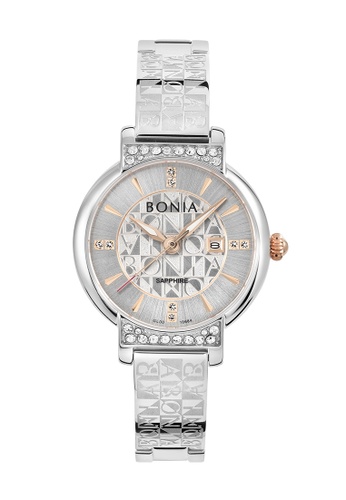 Bonia Watches silver Bonia Monogram Women Elegance BNB10684-2312S (Free Gift) CA923AC00D1D3FGS_1