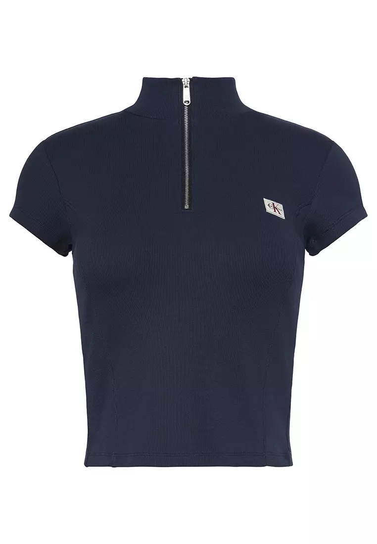 Monologo Patch Rib Zip Top - Calvin Klein Jeans