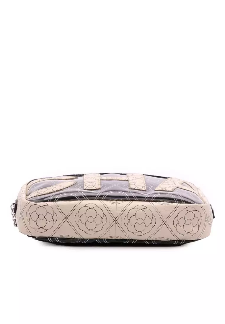 Pre-Loved Chanel Coated Canvas Camellia Logo Camera Bag