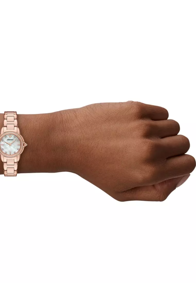 Emporio Armani Women's Analog Watch ( AR11671 ) - Quartz, Rose Gold Case, Round Dial, 12 MM Rose Gold Stainless Steel Band