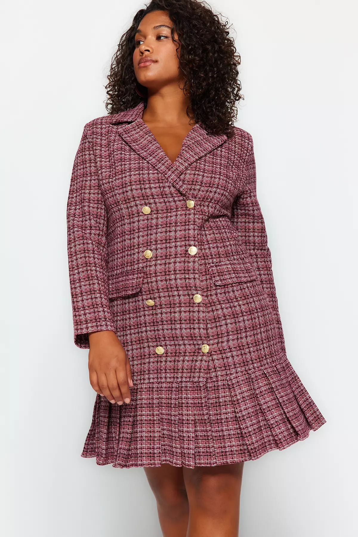 Checkered dress sales plus size