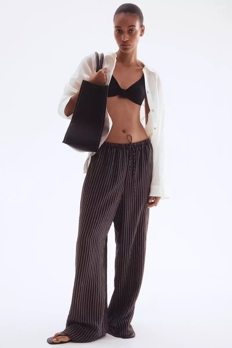 Wide drawstring trousers