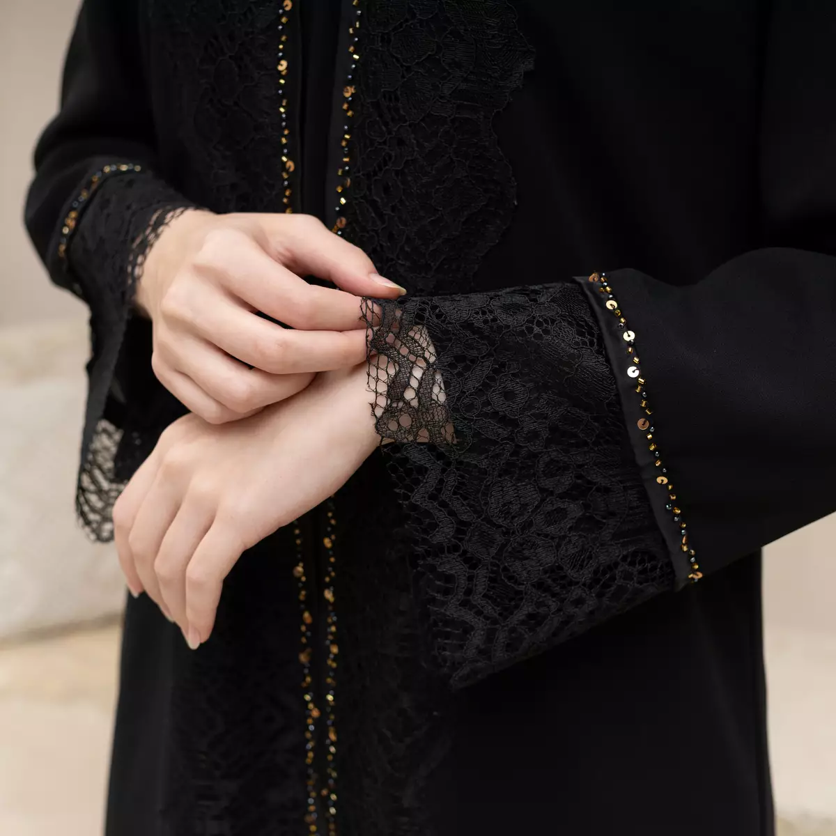EPC Abaya Zafira - Black - Brocade Collection