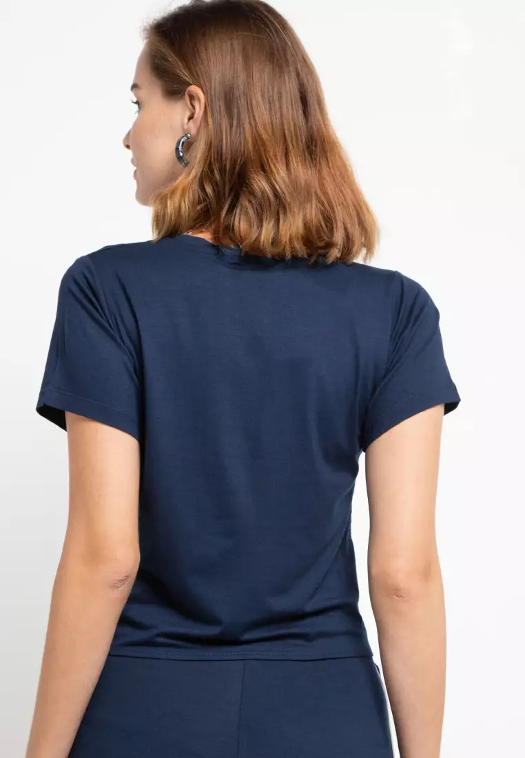 LTD59 Third Day Ck Crop Knot Td Simple Navy