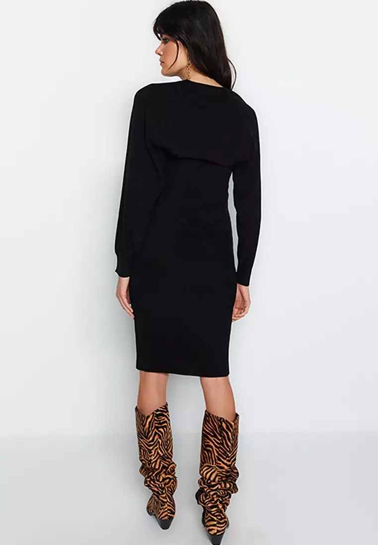 Knit Midi Dress with Cardigan