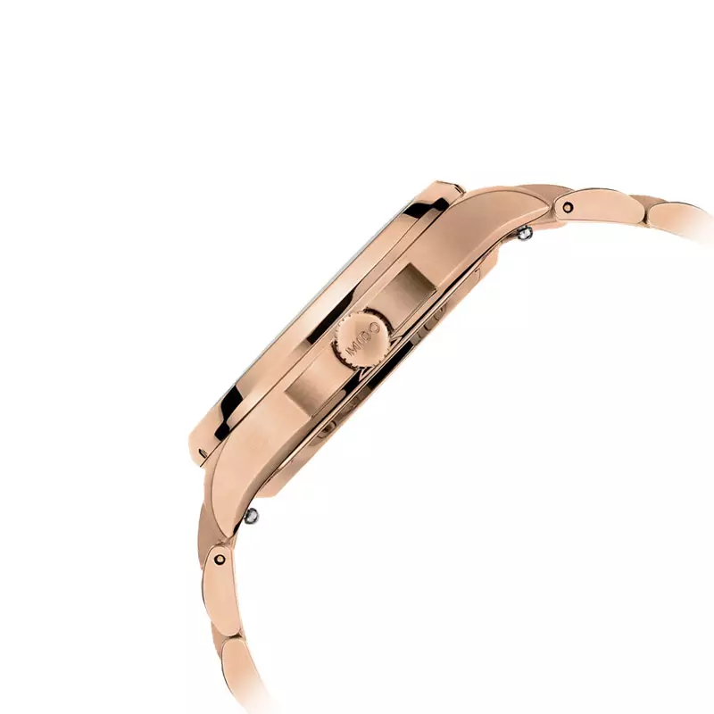 Jam Tangan Pria MIDO Multifort TV 35 M049.307.33.296.00 Men Automatic Brown Dial Rose Gold Stainless Steel Strap