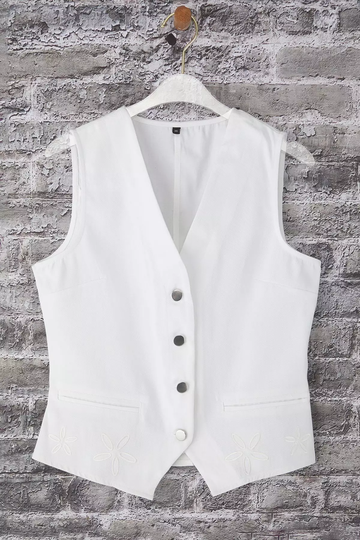 pois ポワ ふわふわknit vest 新品 ✴︎ホワイト ivory knit Vest