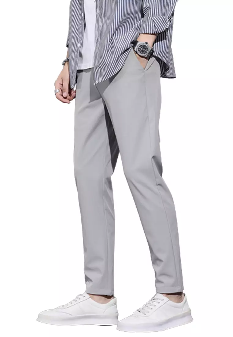 彈性腰圍修腳西褲