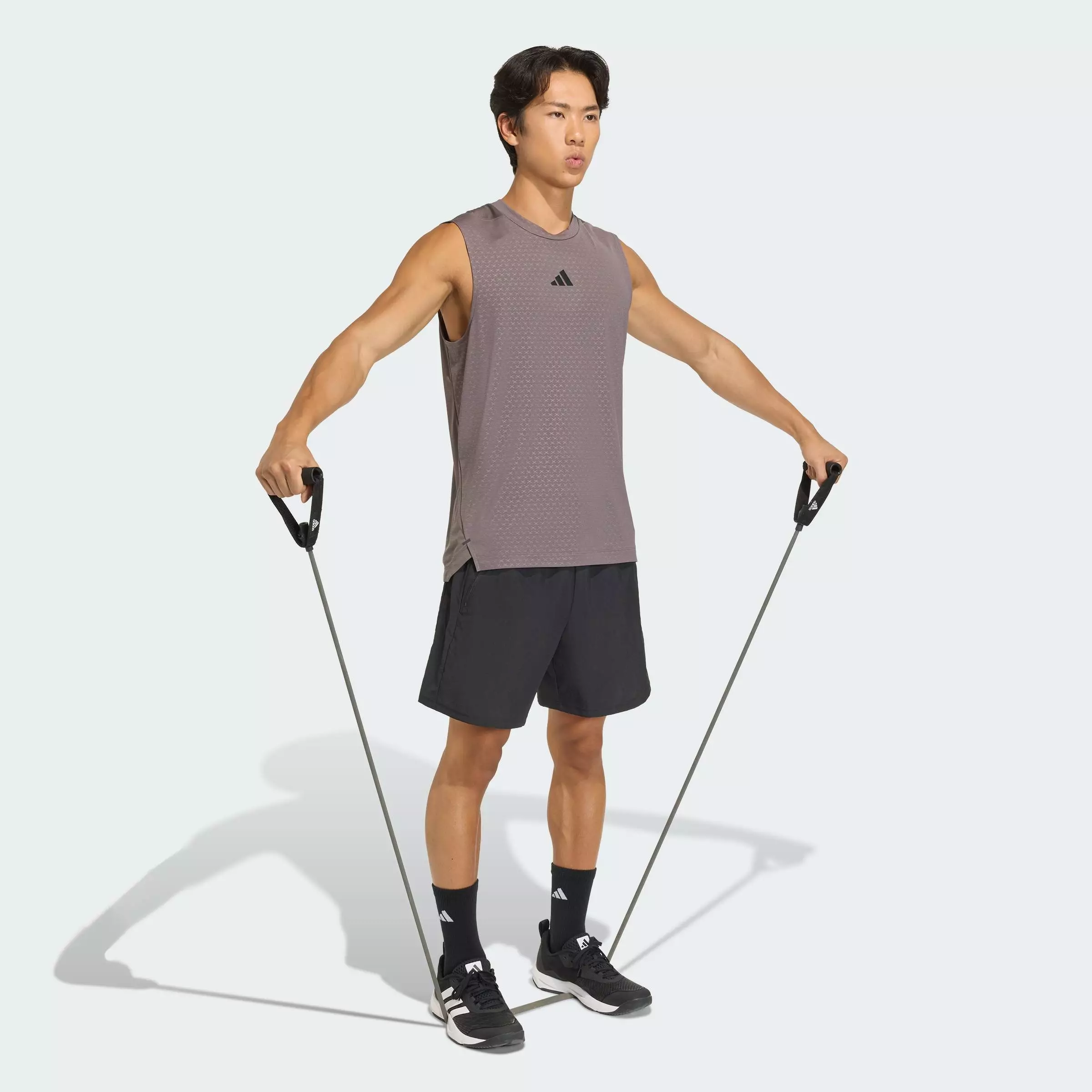 Gym & Training D4T PrimeLift 3 STRIPES TANK TOP Men Brown KD0375