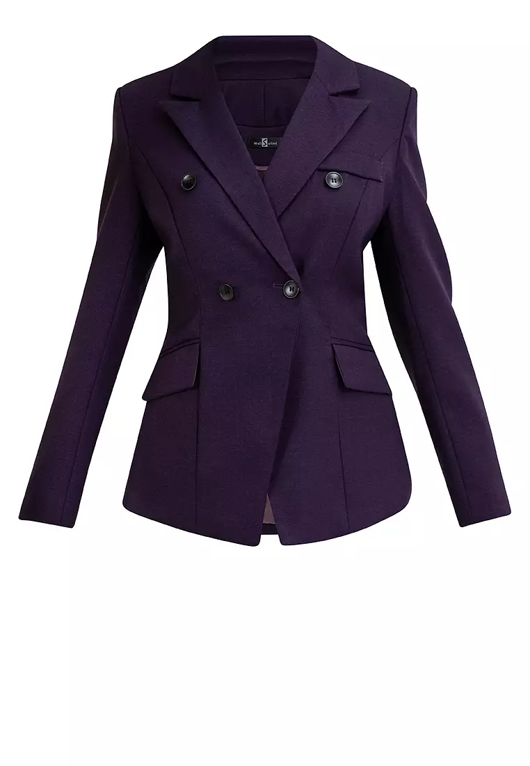 Textured Double Breasted Blazer