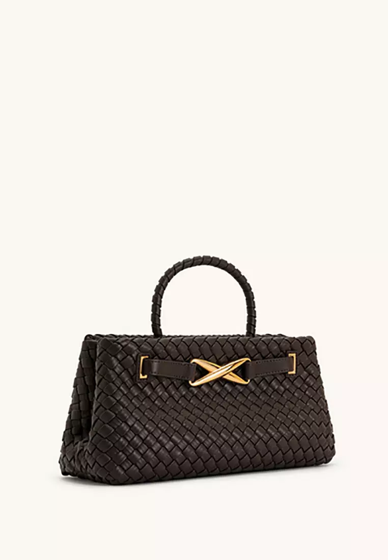 Elora Woven Tote Bag - Brown