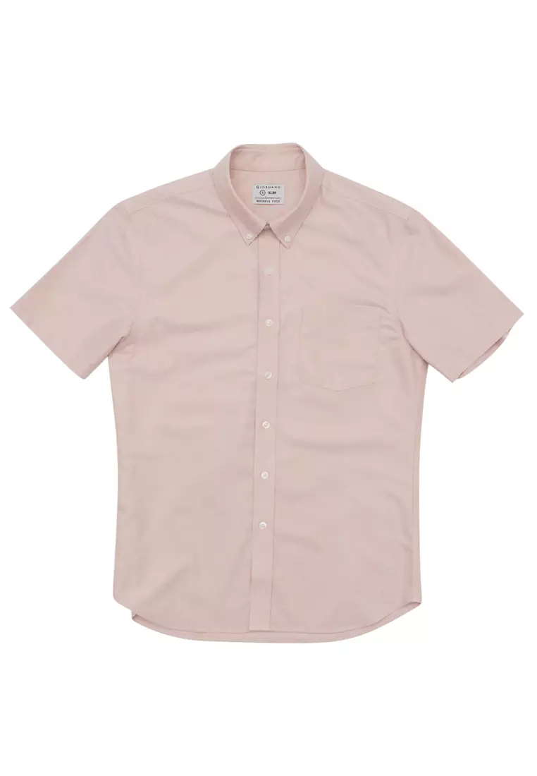 Men's Cotton Wrinkle Free Short Sleeves Oxford Shirt