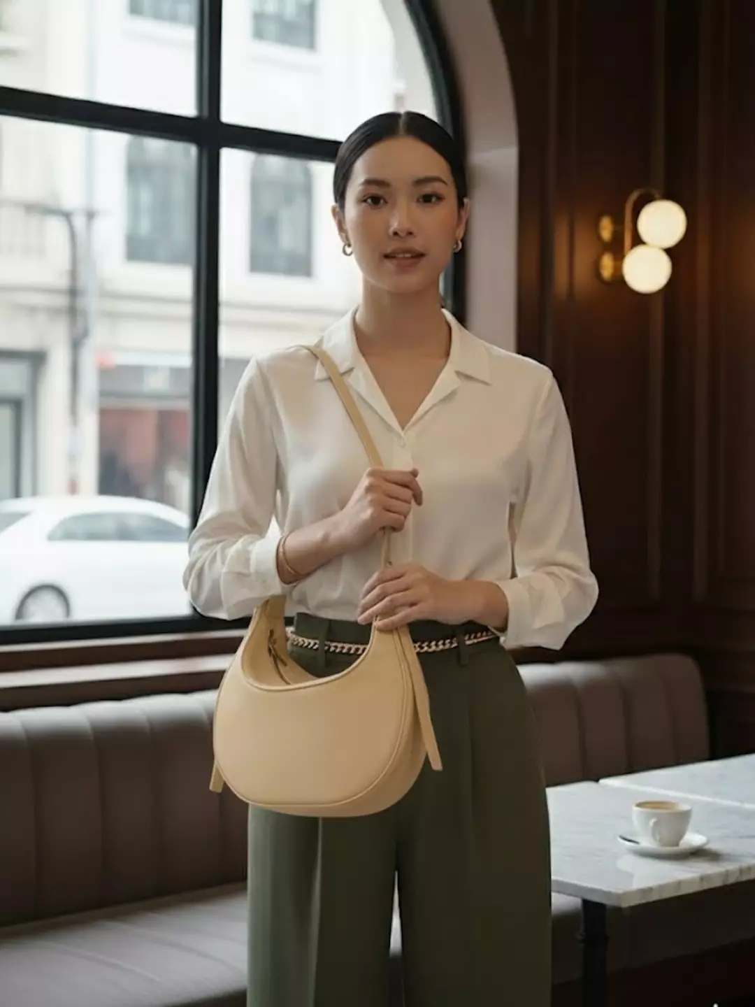 Vedlyn Pauline tas wanita terbaru model sling bag / tas selempang - Beige