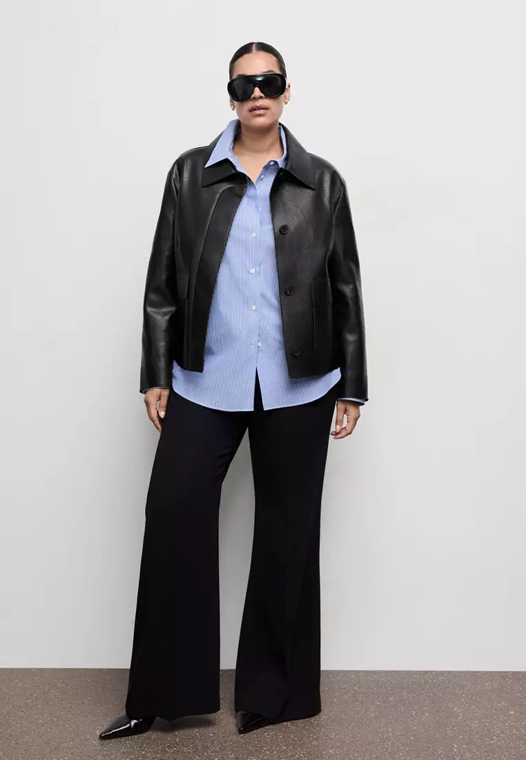 Faux-Leather Jacket With Pockets