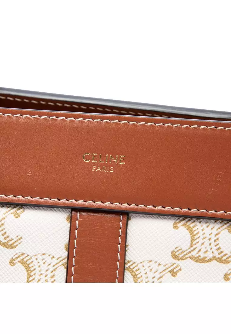 Pre-Loved Celine Teen Triomphe Coated Canvas Cabas De France Crossbody