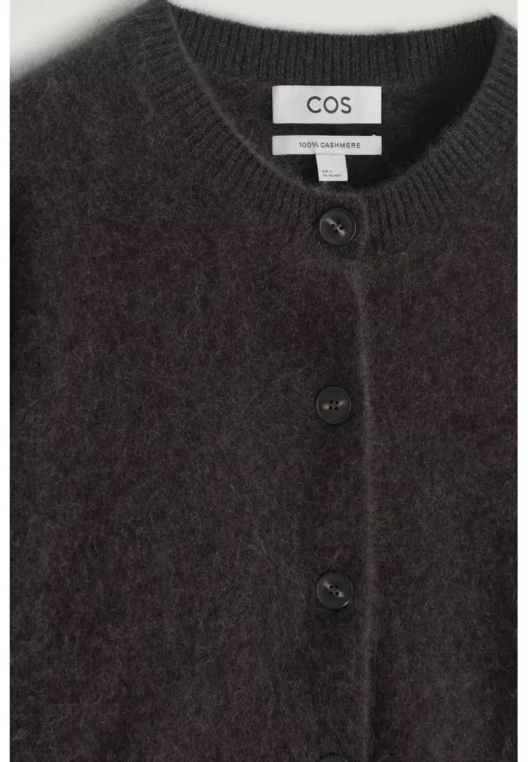 BRUSHED-CASHMERE CREW-NECK CARDIGAN