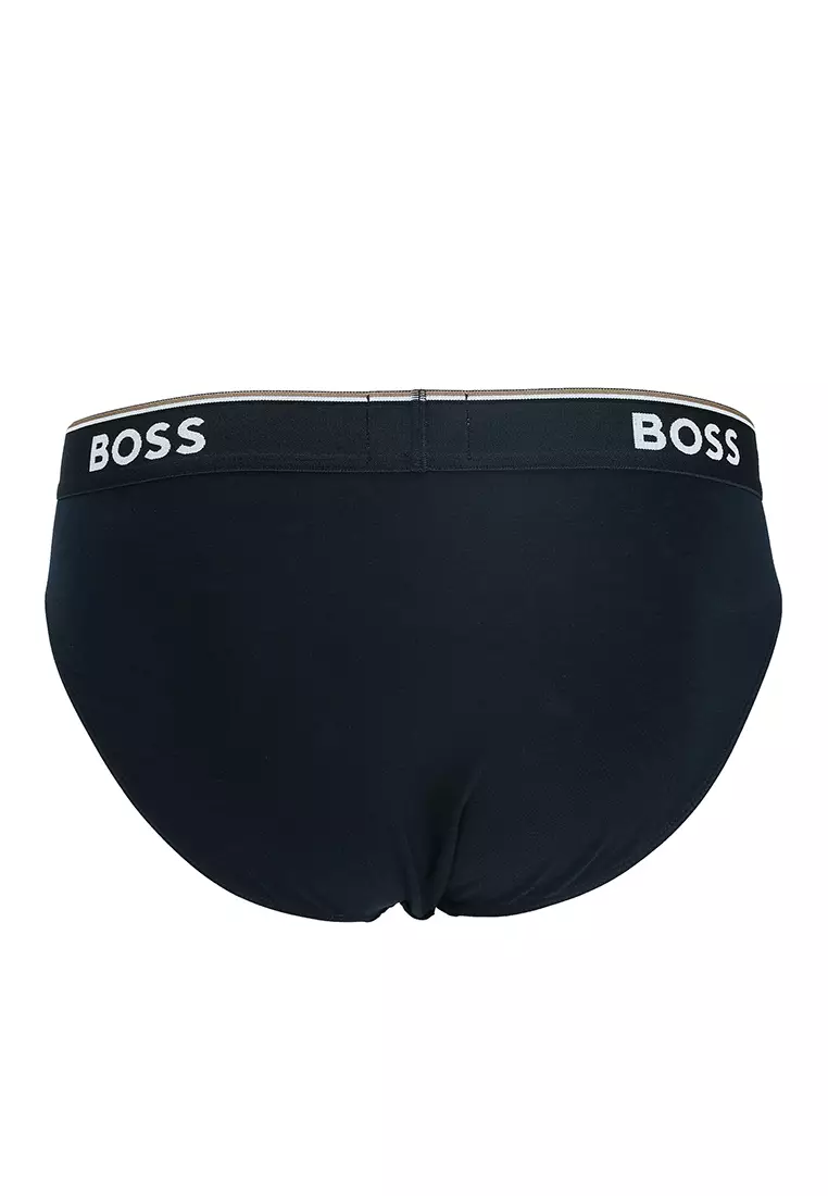 BOSS - Three-pack of microfibre boxer briefs with logo waistbands