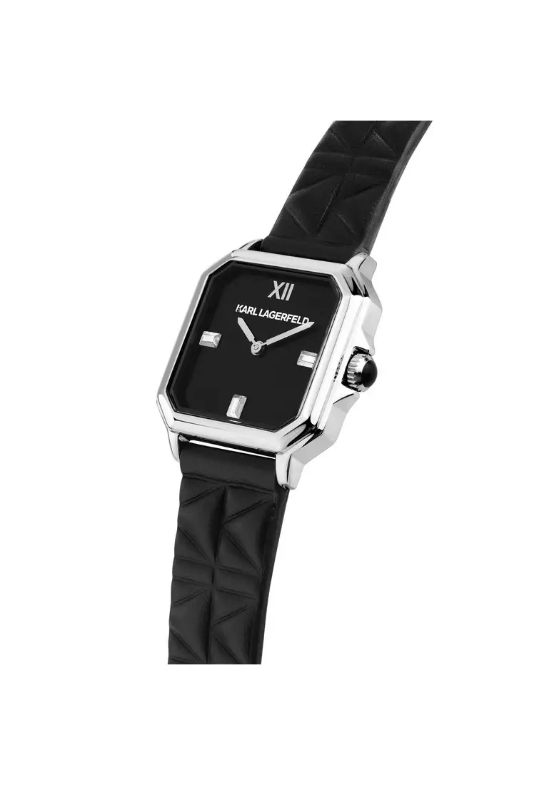 【2 Years Warranty】KARL LAGERFELD 33mm Women's Black Square Quartz Watch R0551102502