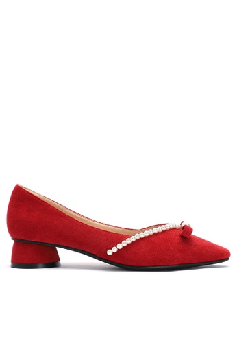 Twenty Eight Shoes red 3.5CM Square Toe Suede Leather Pumps 2031-5 A3296SH7C40E00GS_1