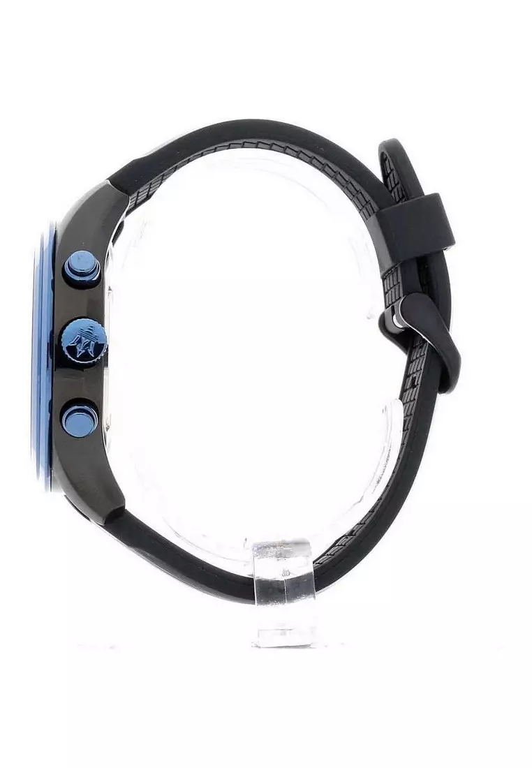 【2 Years Warranty】Maserati Traguardo Black & Blue PU Quartz Chronograph Watches R8871612006 With Luminous Hands