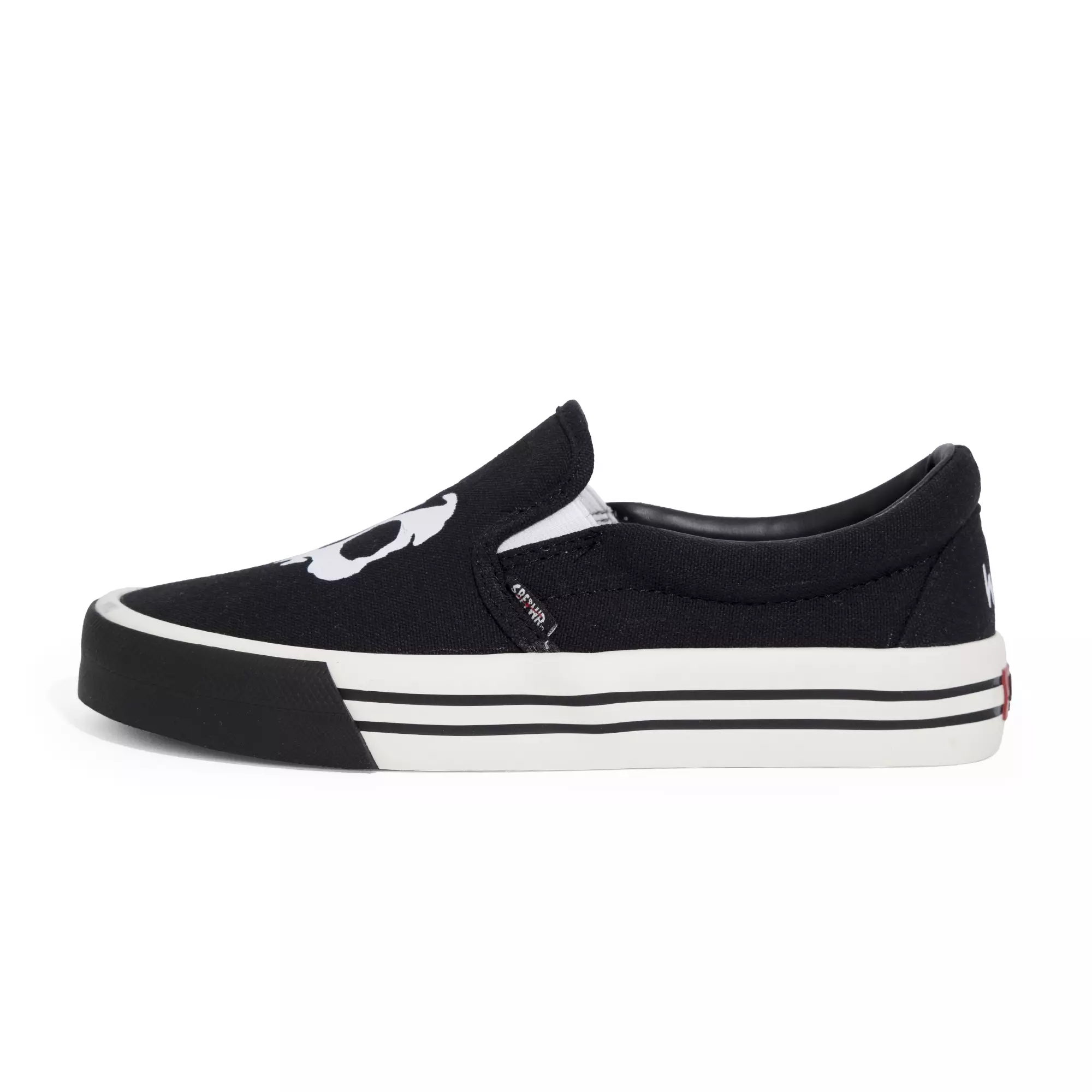 SABA Slip On Skull Pro Black White - Sepatu Sneakers Casual Pria Wanita