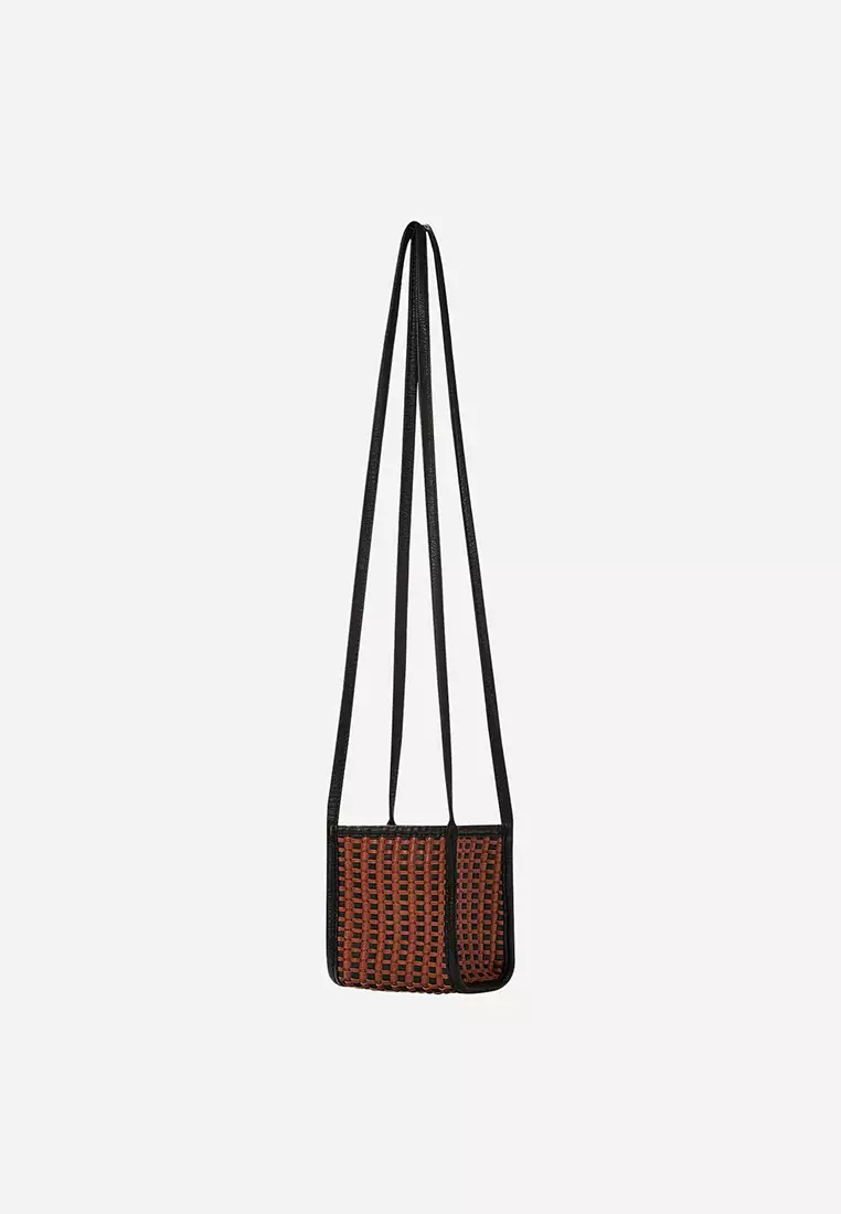 Kwani Handmade Weaving Tote Mini Brown Black