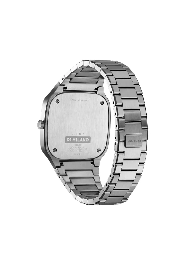 Grey Frame Square Bracelet Watch, 37 mm