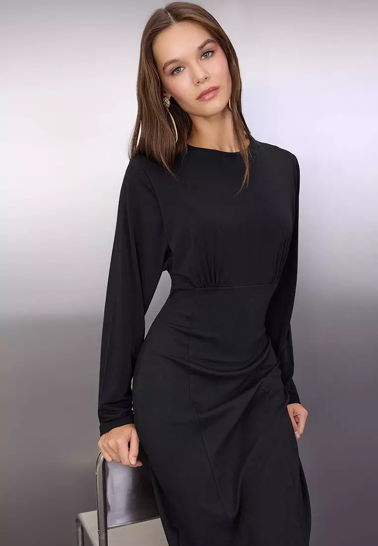 plain black dress Breathable Merino Wool Long Sleeveless Dress | Breathable & Moisture Wicking | All Season
