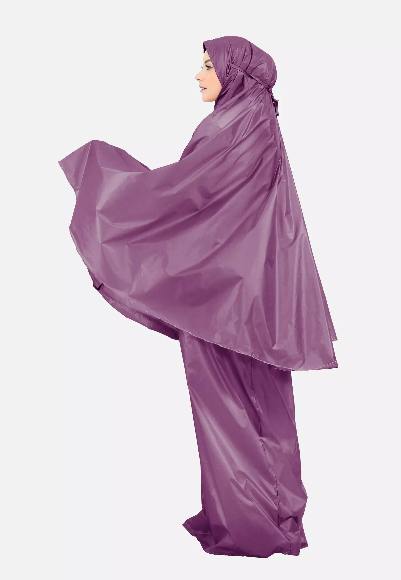 Zelena - Jayda Travel Prayer Set | Mukena Dewasa Basic Resleting 2in1 - Sequin Purple