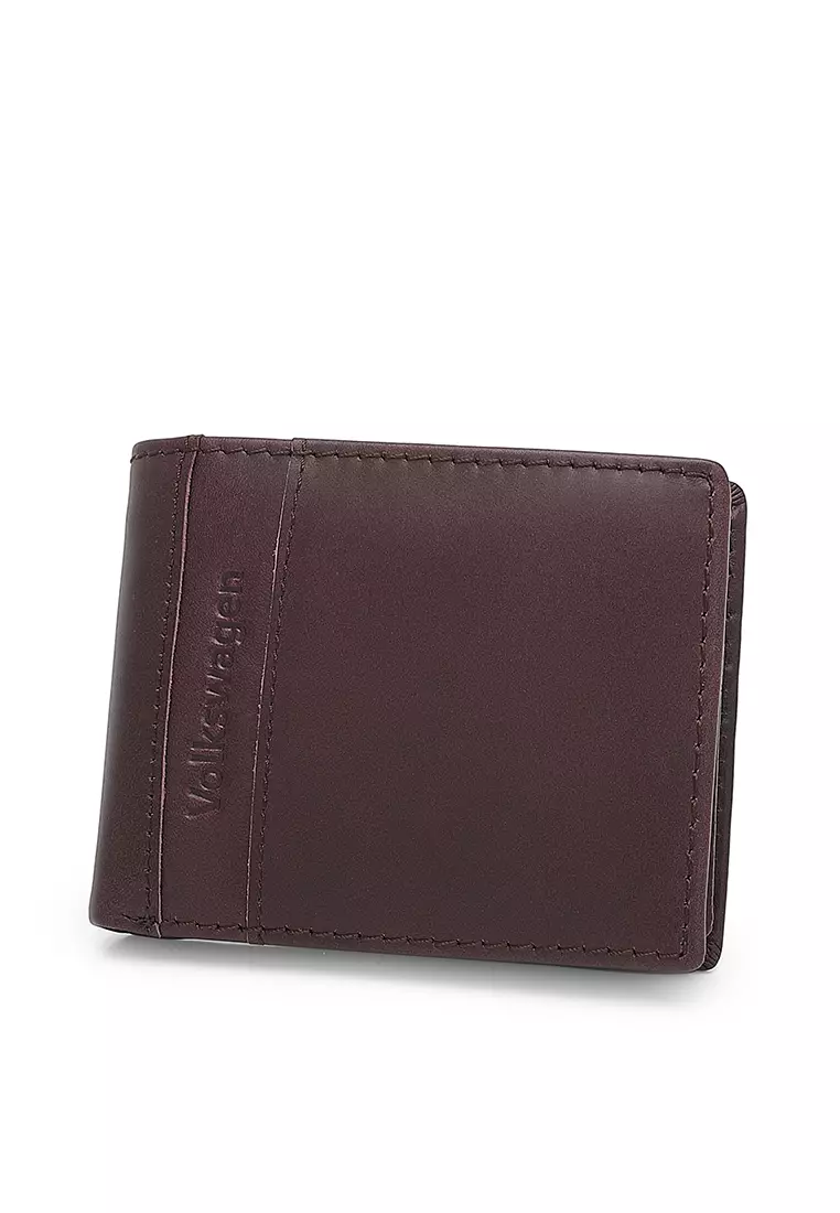 Men's Genuine Leather RFID Short Wallet - Brown
