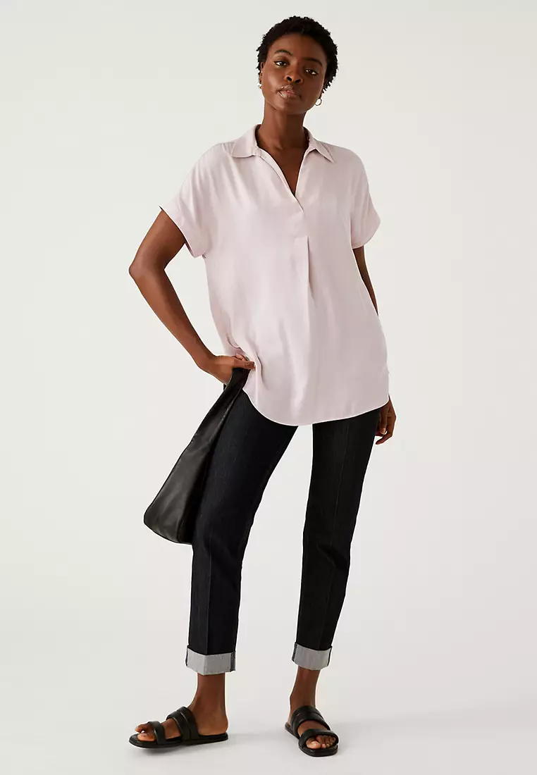 Satin Popover Blouse