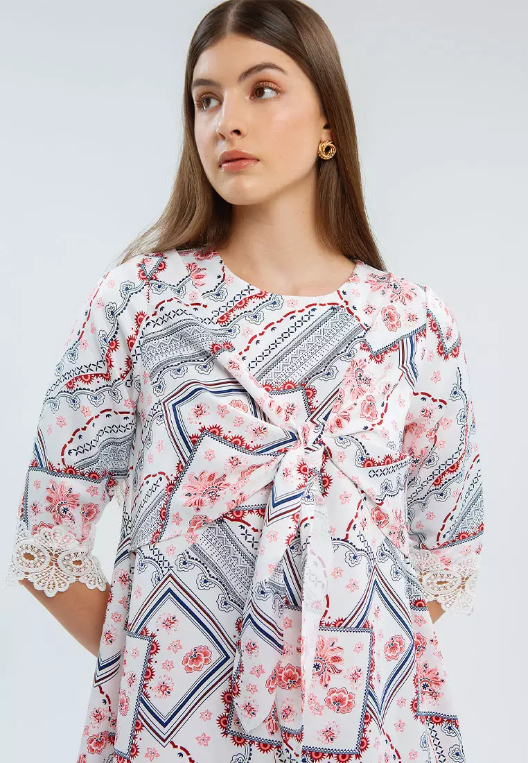 Minimal Giandra Dress Red White