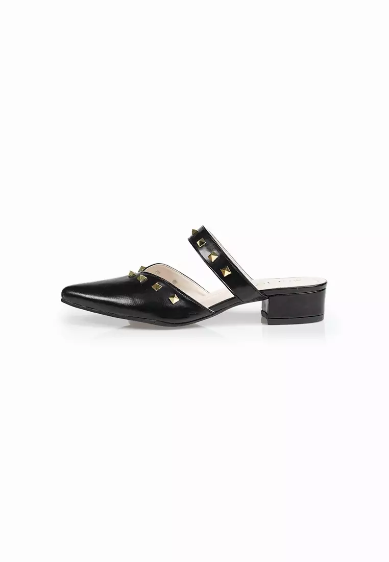 SEIS Monica Sandal  Mules Wanita Heels 3 cm - BLACK