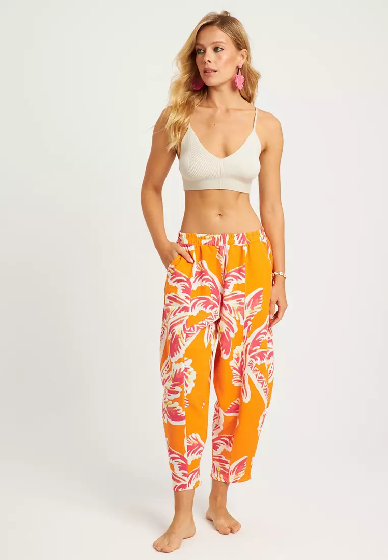 Patterned Linen Shalwar Trousers