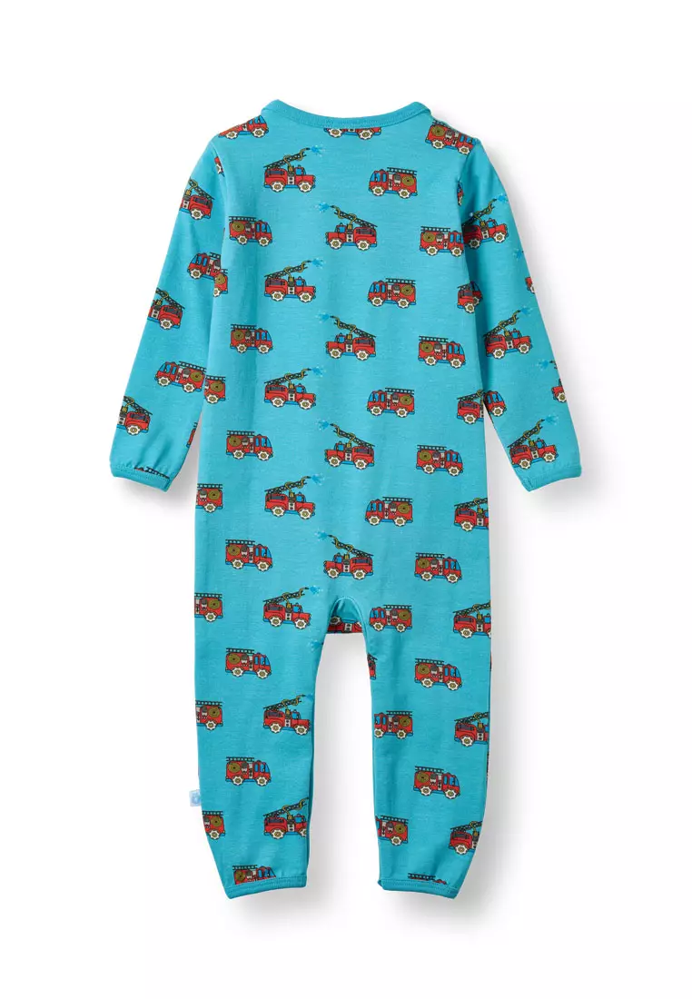 Elstar long-sleeved baby suit with fire truck